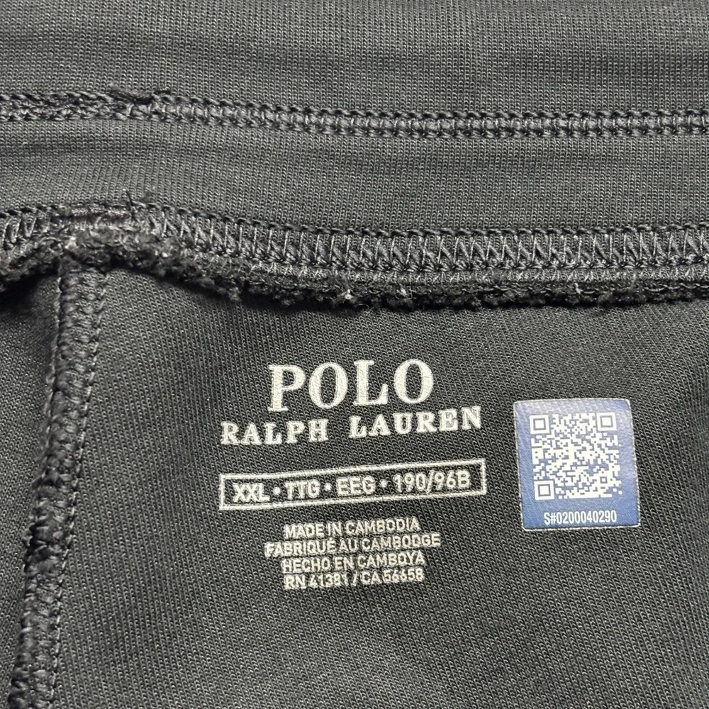 Polo Ralph Lauren Mens XXL Black Double-Knit Jogger Sweatpants Pony Logo
